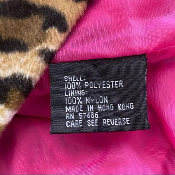 Vintage Y2K Dollhouse Faux Fur Leopard Animal Print Jacket Size Large - Picture 8 of 9